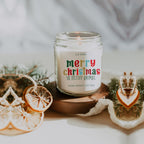 Holiday Christmas Candle Sweet Zesty Floral Rose Jasmine Scent 8oz BandsCo Straps