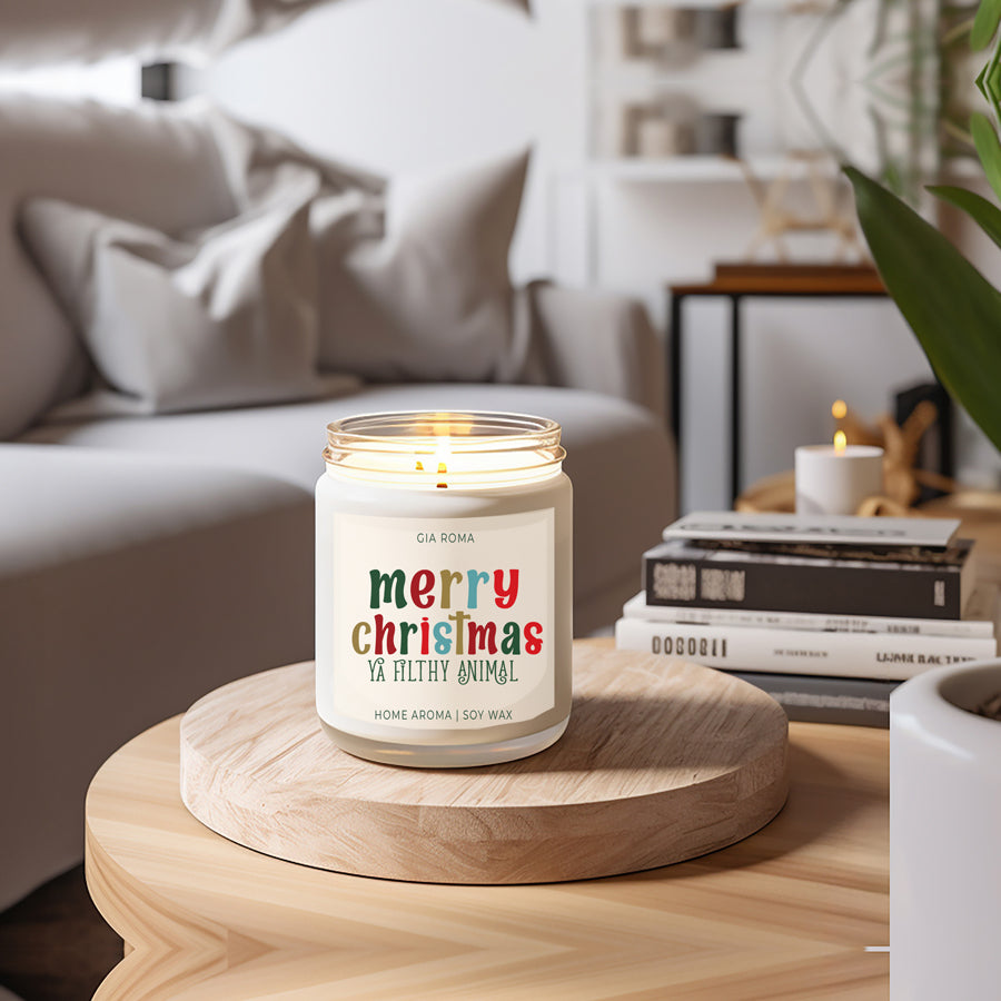 Holiday Christmas Candle Sweet Zesty Floral Rose Jasmine Scent 8oz BandsCo Straps
