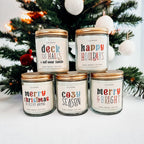 Holiday Christmas Candle Sweet Zesty Floral Rose Jasmine Scent 8oz BandsCo Straps