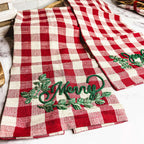 Holiday Charcuterie Board Set With Tartan Kitchen Towels - 2-Piece Gift BandsCo Straps