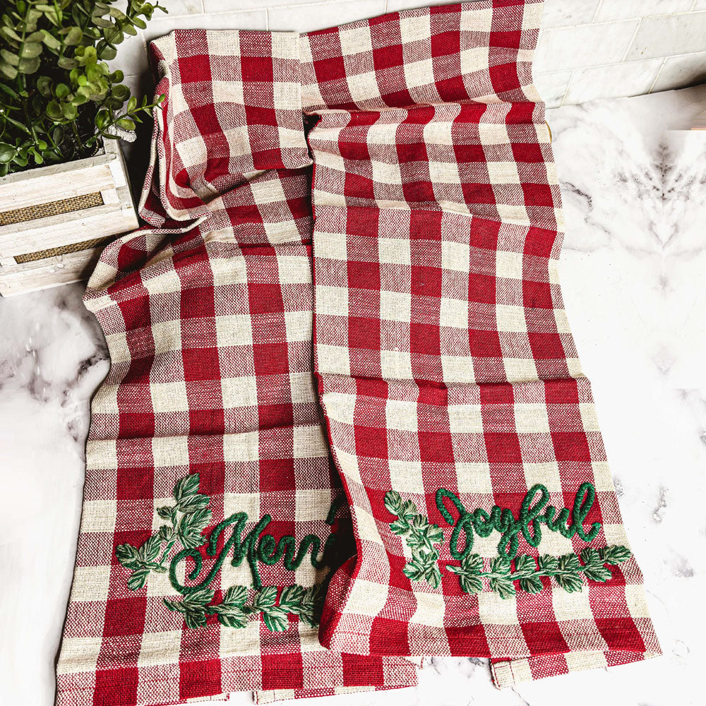 Holiday Charcuterie Board Set With Tartan Kitchen Towels - 2-Piece Gift BandsCo Straps