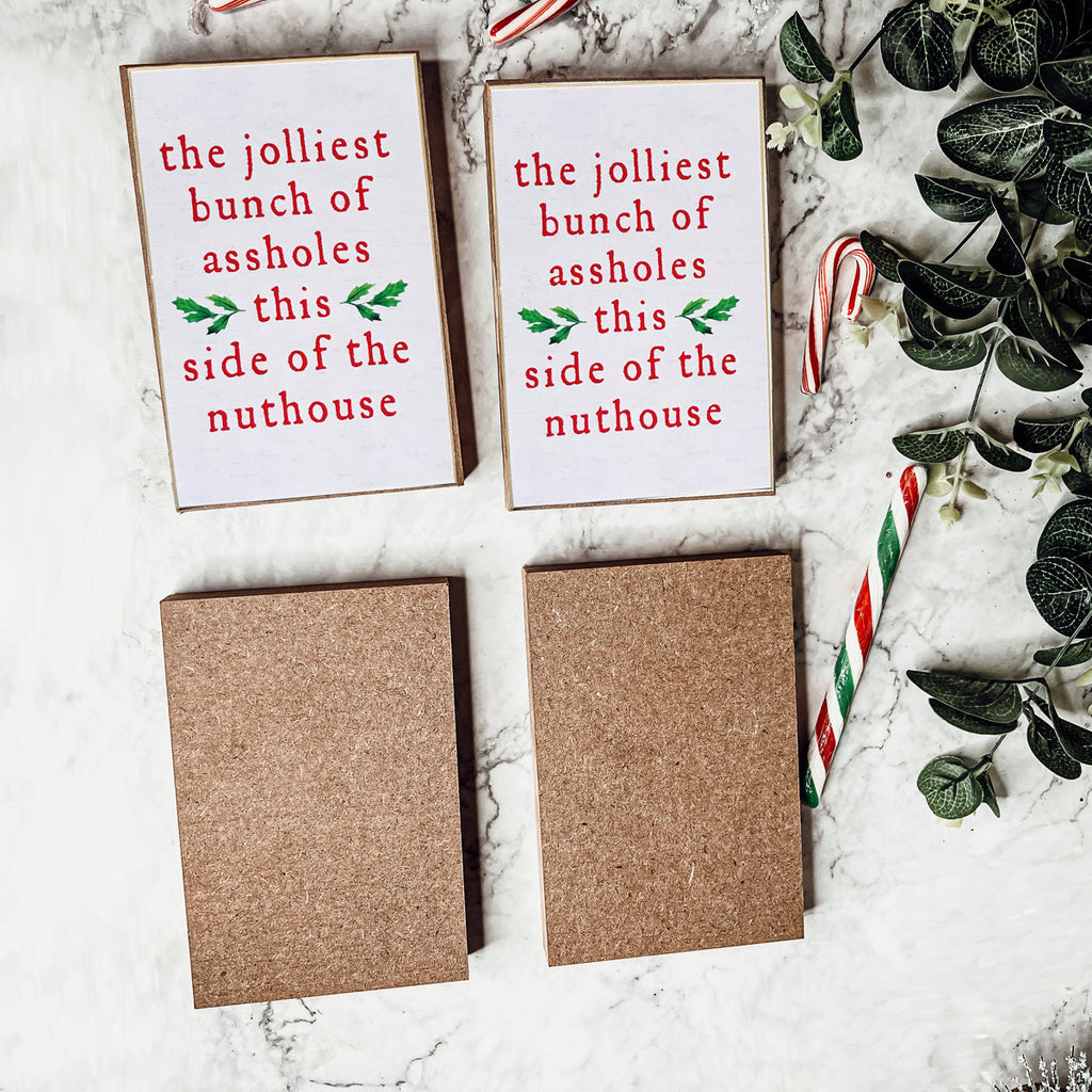 Jolliest Bunch Funny Christmas Sign Hilarious Holiday Wall Decor Gift For Home Parties And Mantel BandsCo Straps