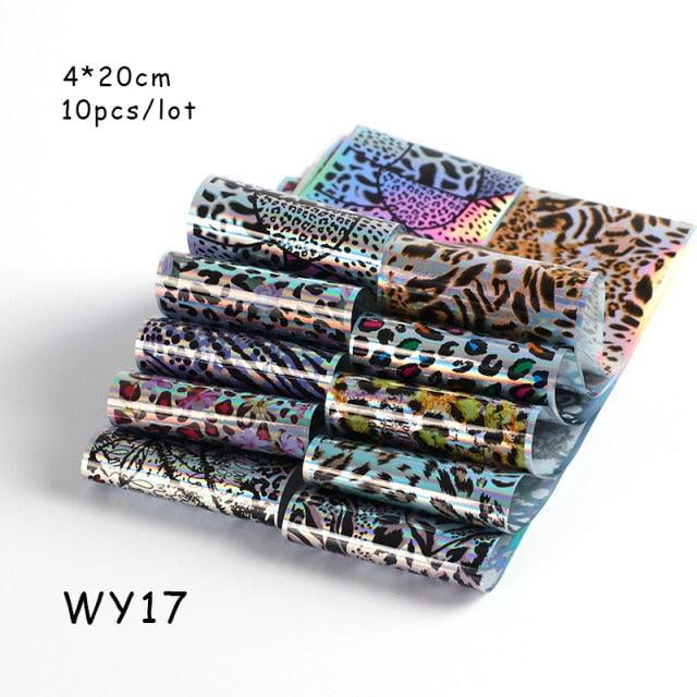 Holographic Nail Foil Transfer Set Sticker Decal Nail Art Foils Designer Marble Nail Decoration Sliders Wraps Manicure  Women Kids Girls Manicure Decoration Nail Art Supplies 3D Self-Adhesive Nail Decals Designer Nail Stickers for Acrylic Nails Stevvex