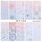 Holographic Nail Foil Transfer Set Sticker Decal Nail Art Foils Designer Marble Nail Decoration Sliders Wraps Manicure  Women Kids Girls Manicure Decoration Nail Art Supplies 3D Self-Adhesive Nail Decals Designer Nail Stickers for Acrylic Nails Stevvex