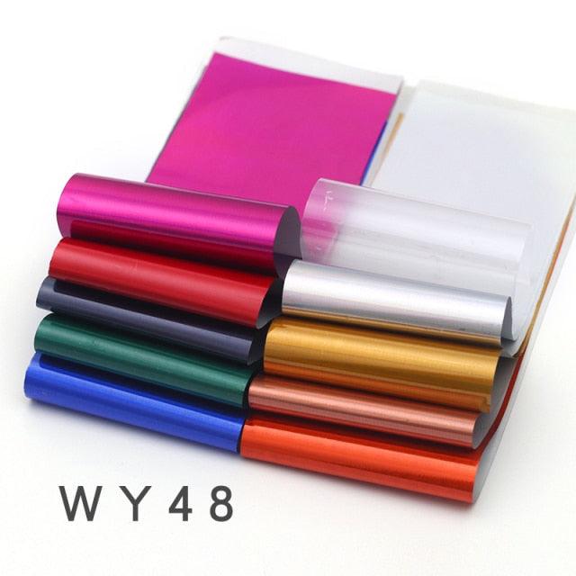 Holographic Nail Foil Transfer Set Sticker Decal Nail Art Foils Designer Marble Nail Decoration Sliders Wraps Manicure  Women Kids Girls Manicure Decoration Nail Art Supplies 3D Self-Adhesive Nail Decals Designer Nail Stickers for Acrylic Nails Stevvex