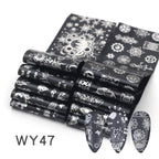 Holographic Nail Foil Transfer Set Sticker Decal Nail Art Foils Designer Marble Nail Decoration Sliders Wraps Manicure  Women Kids Girls Manicure Decoration Nail Art Supplies 3D Self-Adhesive Nail Decals Designer Nail Stickers for Acrylic Nails Stevvex