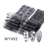 Holographic Nail Foil Transfer Set Sticker Decal Nail Art Foils Designer Marble Nail Decoration Sliders Wraps Manicure  Women Kids Girls Manicure Decoration Nail Art Supplies 3D Self-Adhesive Nail Decals Designer Nail Stickers for Acrylic Nails Stevvex