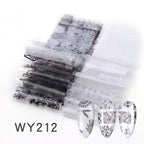 Holographic Nail Foil Transfer Set Sticker Decal Nail Art Foils Designer Marble Nail Decoration Sliders Wraps Manicure  Women Kids Girls Manicure Decoration Nail Art Supplies 3D Self-Adhesive Nail Decals Designer Nail Stickers for Acrylic Nails Stevvex