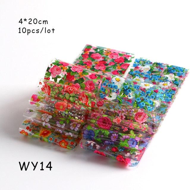 Holographic Nail Foil Transfer Set Sticker Decal Nail Art Foils Designer Marble Nail Decoration Sliders Wraps Manicure  Women Kids Girls Manicure Decoration Nail Art Supplies 3D Self-Adhesive Nail Decals Designer Nail Stickers for Acrylic Nails Stevvex