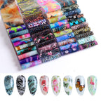 Holographic Nail Foil Transfer Set Sticker Decal Nail Art Foils Designer Marble Nail Decoration Sliders Wraps Manicure  Women Kids Girls Manicure Decoration Nail Art Supplies 3D Self-Adhesive Nail Decals Designer Nail Stickers for Acrylic Nails Stevvex
