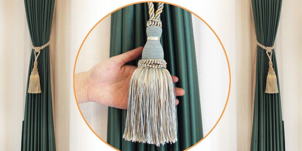 Home Decoration Polyester Tassel Tiebacks Curtain Holder Handmade Tassel Curtain Rope Holdback Window Drape Hanging Ball Tassels Curtains Buckle Sling Binding Lantern Tiebacks Handcrafted Braided Curtain Holdbacks Window Home Decor 55-90cm Stevvex