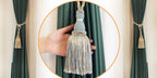 Home Decoration Polyester Tassel Tiebacks Curtain Holder Handmade Tassel Curtain Rope Holdback Window Drape Hanging Ball Tassels Curtains Buckle Sling Binding Lantern Tiebacks Handcrafted Braided Curtain Holdbacks Window Home Decor 55-90cm Stevvex