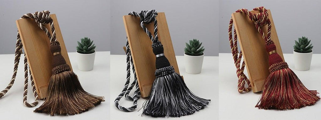 Home Decoration Polyester Tassel Tiebacks Curtain Holder Handmade Tassel Curtain Rope Holdback Window Drape Hanging Ball Tassels Curtains Buckle Sling Binding Lantern Tiebacks Handcrafted Braided Curtain Holdbacks Window Home Decor 55-90cm Stevvex