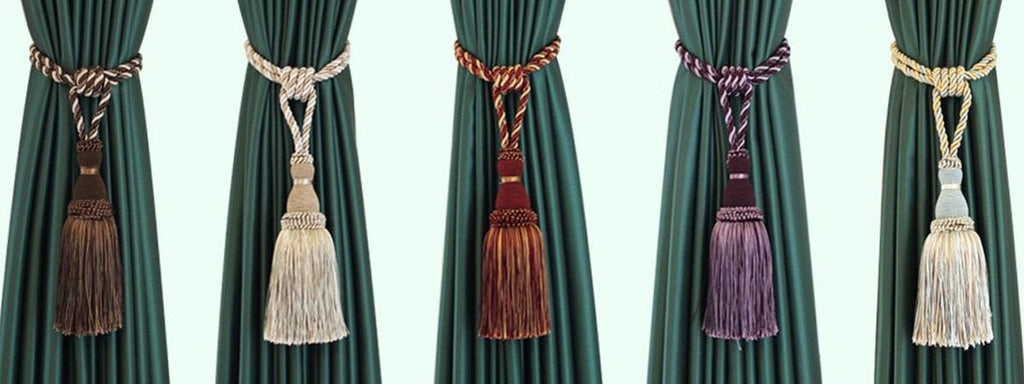 Home Decoration Polyester Tassel Tiebacks Curtain Holder Handmade Tassel Curtain Rope Holdback Window Drape Hanging Ball Tassels Curtains Buckle Sling Binding Lantern Tiebacks Handcrafted Braided Curtain Holdbacks Window Home Decor 55-90cm Stevvex