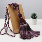 Home Decoration Polyester Tassel Tiebacks Curtain Holder Handmade Tassel Curtain Rope Holdback Window Drape Hanging Ball Tassels Curtains Buckle Sling Binding Lantern Tiebacks Handcrafted Braided Curtain Holdbacks Window Home Decor 55-90cm Stevvex