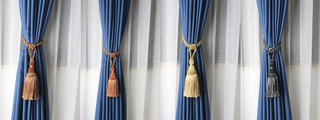 Home Decoration Polyester Tassel Tiebacks Curtain Holder Handmade Tassel Curtain Rope Holdback Window Drape Hanging Ball Tassels Curtains Buckle Sling Binding Lantern Tiebacks Handcrafted Braided Curtain Holdbacks Window Home Decor 55-90cm Stevvex