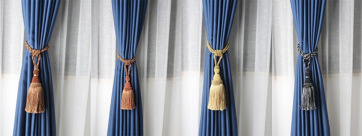 Home Decoration Polyester Tassel Tiebacks Curtain Holder Handmade Tassel Curtain Rope Holdback Window Drape Hanging Ball Tassels Curtains Buckle Sling Binding Lantern Tiebacks Handcrafted Braided Curtain Holdbacks Window Home Decor 55-90cm Stevvex
