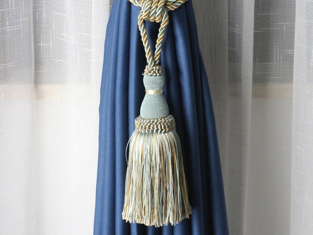 Home Decoration Polyester Tassel Tiebacks Curtain Holder Handmade Tassel Curtain Rope Holdback Window Drape Hanging Ball Tassels Curtains Buckle Sling Binding Lantern Tiebacks Handcrafted Braided Curtain Holdbacks Window Home Decor 55-90cm Stevvex