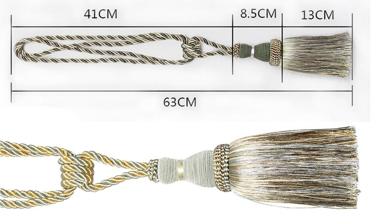 Home Decoration Polyester Tassel Tiebacks Curtain Holder Handmade Tassel Curtain Rope Holdback Window Drape Hanging Ball Tassels Curtains Buckle Sling Binding Lantern Tiebacks Handcrafted Braided Curtain Holdbacks Window Home Decor 55-90cm Stevvex