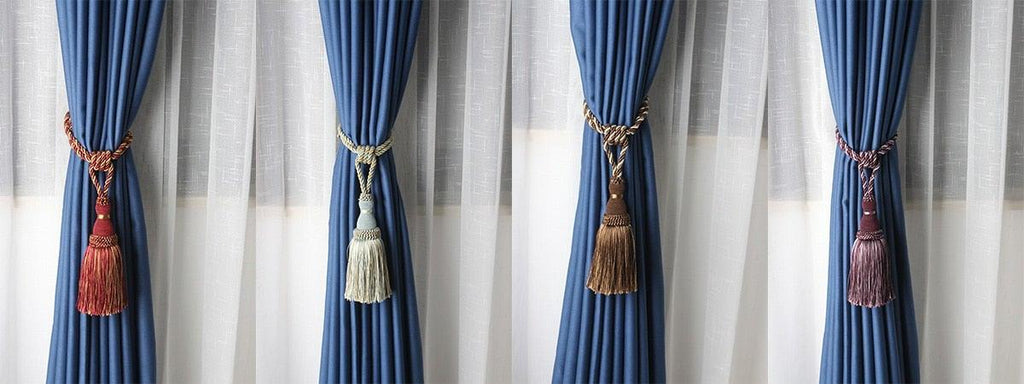 Home Decoration Polyester Tassel Tiebacks Curtain Holder Handmade Tassel Curtain Rope Holdback Window Drape Hanging Ball Tassels Curtains Buckle Sling Binding Lantern Tiebacks Handcrafted Braided Curtain Holdbacks Window Home Decor 55-90cm Stevvex