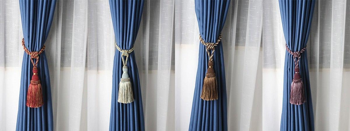 Home Decoration Polyester Tassel Tiebacks Curtain Holder Handmade Tassel Curtain Rope Holdback Window Drape Hanging Ball Tassels Curtains Buckle Sling Binding Lantern Tiebacks Handcrafted Braided Curtain Holdbacks Window Home Decor 55-90cm Stevvex