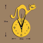 Home Decoration Wall Mirror 3D Hanging Clock Wall Murals Decal Sticker Acrylic Wallpaper for Unisex Teen Children Kid Boy Girl Classroom Gym Room Cartoon Cats Design Sticker Watch
