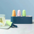 Home Ice Cream Mold Popsicle Tool Silicone 4-hole Popsicle Box Children Dessert Ice Cream Maker Kitchen Tools Diy Ice Cream Stevvex
