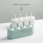 Home Ice Cream Mold Popsicle Tool Silicone 4-hole Popsicle Box Children Dessert Ice Cream Maker Kitchen Tools Diy Ice Cream Stevvex