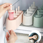 Home Ice Cream Mold Popsicle Tool Silicone 4-hole Popsicle Box Children Dessert Ice Cream Maker Kitchen Tools Diy Ice Cream Stevvex