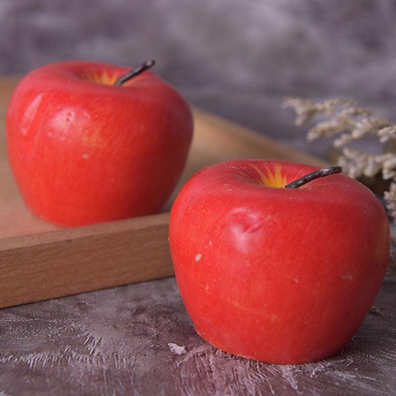 Home Red Apple Shape Scented Candles Creative Apple Shaped Scented Candles Simulation Fruit Candles Valentine's Day Party Candles Birthday Candles Apple Decorations Birthday Christmas Party Fruit Candles Decoration Stevvex