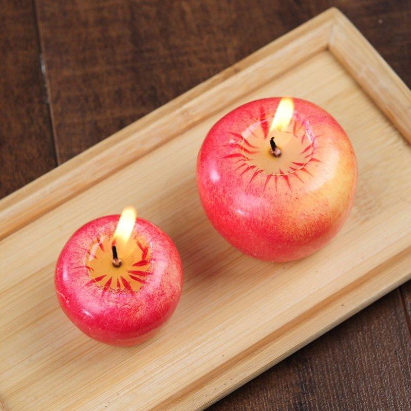 Home Red Apple Shape Scented Candles Creative Apple Shaped Scented Candles Simulation Fruit Candles Valentine's Day Party Candles Birthday Candles Apple Decorations Birthday Christmas Party Fruit Candles Decoration Stevvex