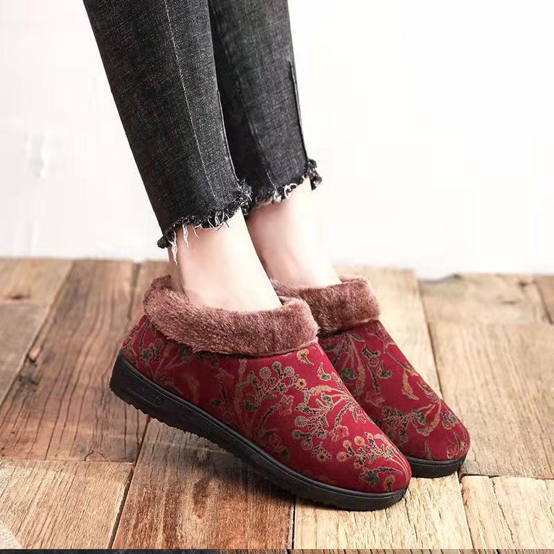 Home Slippers For Women Winter Warm Plush Cotton Home Slippers Women Non Slip Velvet Cotton Couple Soft Shoes Indoor Warm Fuzzy Plush Fleece Lining Bedroom Comfy Home Living Room Shoes Stevvex
