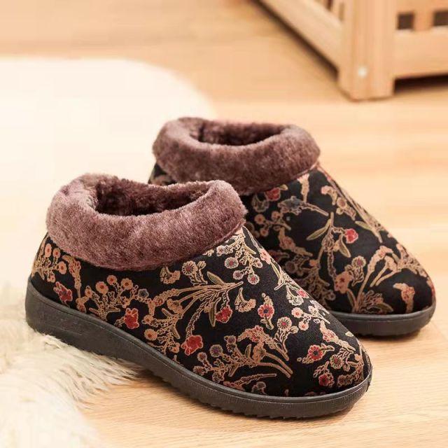 Home Slippers For Women Winter Warm Plush Cotton Home Slippers Women Non Slip Velvet Cotton Couple Soft Shoes Indoor Warm Fuzzy Plush Fleece Lining Bedroom Comfy Home Living Room Shoes Stevvex