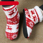 Home Slippers Women Winter Floor Shoes Christmas Elk Indoor Socks Shoes Warm Fur Slides Plush Slippers Socks For Women Fuzzy Womens Slipper Booties