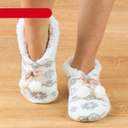 Home Socks Slippers Women Plush Warm Knit Slippers Lightweight Soft Comfortable Winter Slippers Women Indoor Slippers Winter Fuzzy Warm Cozy Fleece Lined Slipper Socks Non Slip Super Soft Thick Christmas Socks Stevvex