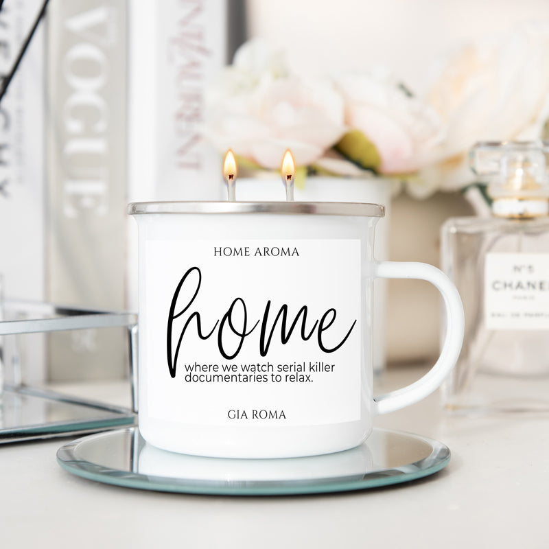16oz Reusable Metal Candle Mug Scented Candle With Custom Label Color Option BandsCo Straps
