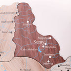Wooden Map of Ukraine Cappuccino Enjoy The Wood