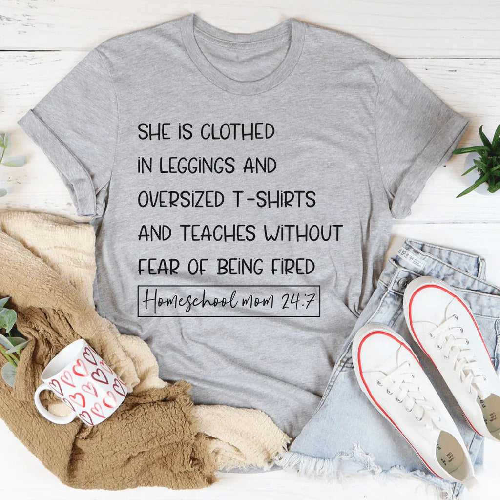 Homeschool Mom 24/7 Tee Peachy Sunday