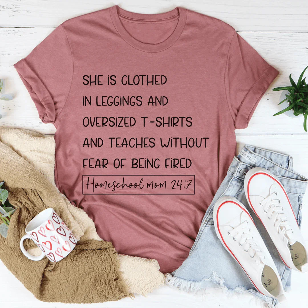 Homeschool Mom 24/7 Tee Peachy Sunday