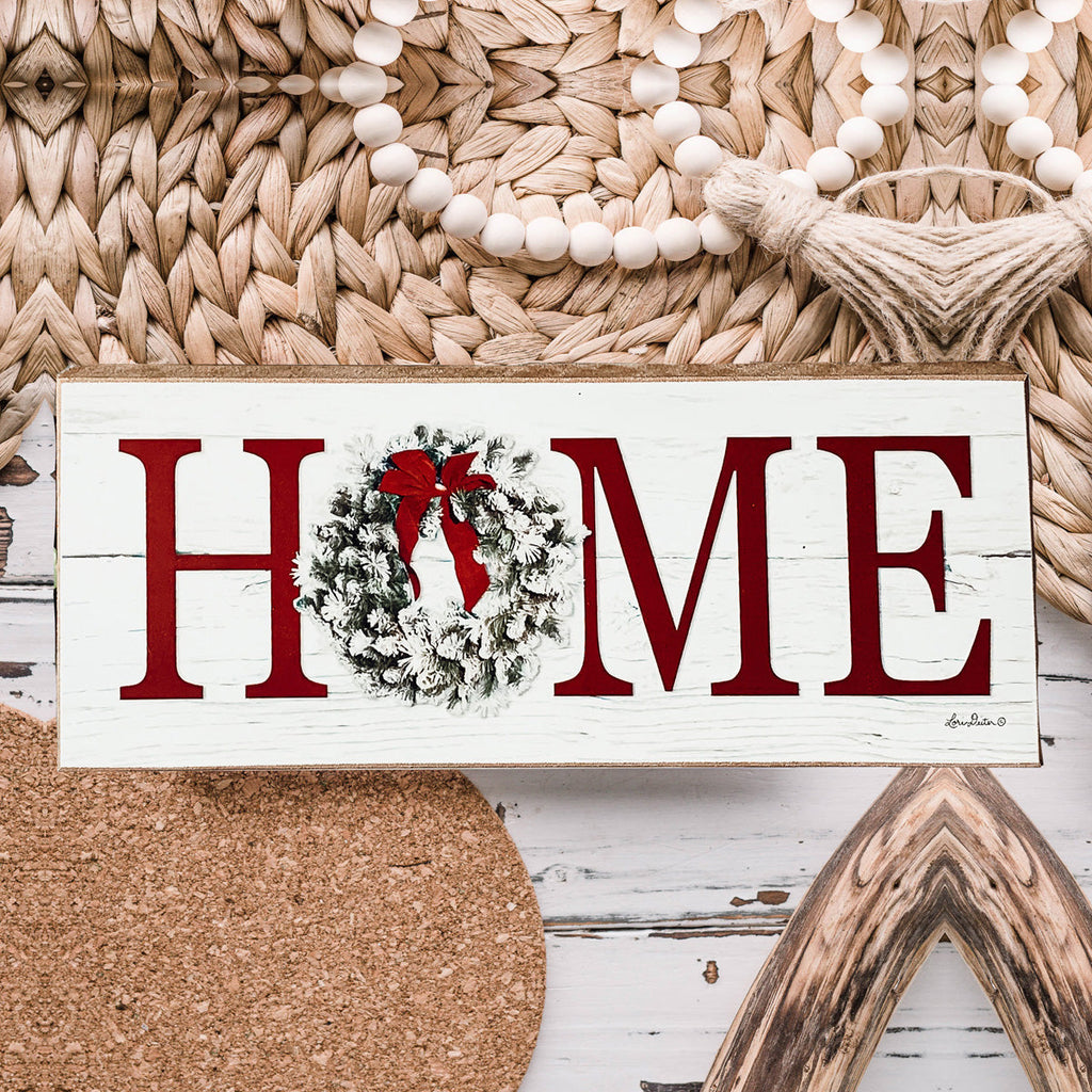 Christmas Home Wreath Sign Holiday Mantel Shelf Tray Decor Rustic Wooden BandsCo Straps