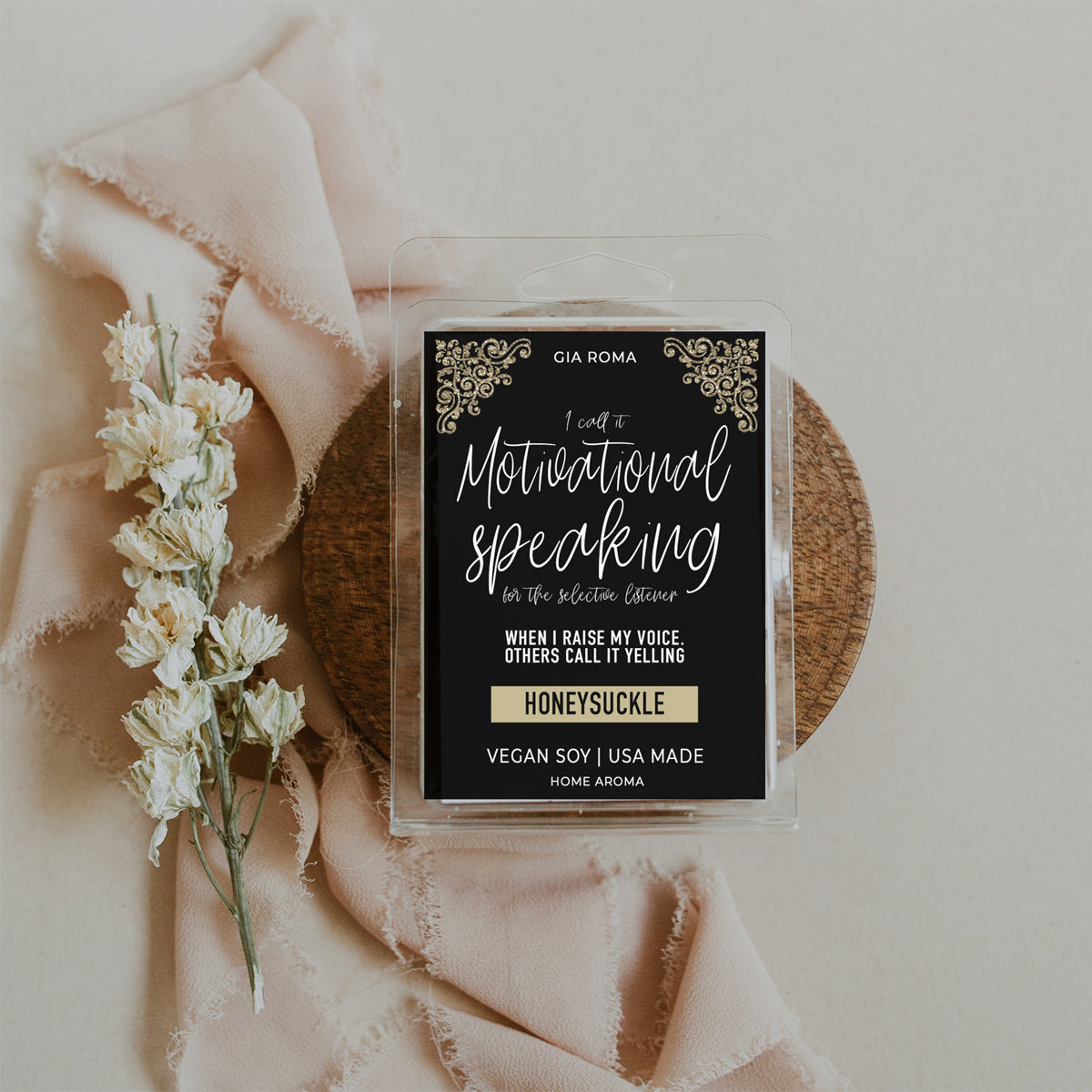 Honeysuckle Scented Candle Soy Blend Dewy Floral Fragrance Reed Diffuser Home Air Freshener BandsCo Straps