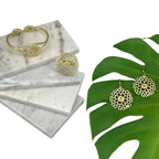 Honeycomb Bomb Earrings Recycled Brass Bullet Center 2 In X 1.25 In Handmade
