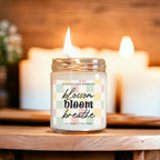 Honeysuckle Scented Soy Candle - Sweet Floral Blossom, Honeyed Summer Aroma
