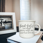 Hood Holy 14.5oz Speckled Ceramic Campfire Mug, Ivory Glaze, Microwave Safe BandsCo Straps
