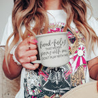 Hood Holy 14.5oz Speckled Ceramic Campfire Mug, Ivory Glaze, Microwave Safe BandsCo Straps