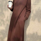 French Terry Hoodie Abaya With Pockets  (MA340)