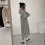 Hooded Pullover Long Sweatshirt (MS072)
