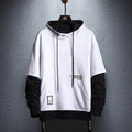 Hooded Sweatshirts Mens Letter Print Hoodies Streetwear Hip Hop Pullover Hoodie Men's Hooded Sweatshirt Men's Contrast Color Patchwork Hooded Sweatshirt Long Sleeve Pocket Jacket Stevvex