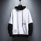 Hooded Sweatshirts Mens Letter Print Hoodies Streetwear Hip Hop Pullover Hoodie Men's Hooded Sweatshirt Men's Contrast Color Patchwork Hooded Sweatshirt Long Sleeve Pocket Jacket Stevvex