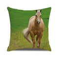 Horse Pattern Pillow Cover Running Horses Cotton Linen Square Cushion Cover Standard Pillowcase for Men Women Home Decorative Sofa Armchair Bedroom Livingroom Farmhouse 45x45CM Stevvex